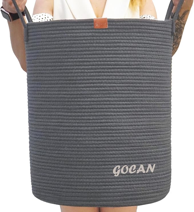 large tall sturdier Laundry Hamper Basket Woven Storage Baskets by GOCAN
