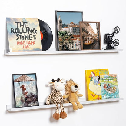 Fun Memories Picture Ledge Shelf, 48 Inch Floating Shelves Set of 2, Large by FunMemories