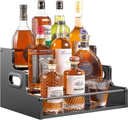 3-Tier Liquor Bottle Display Shelf, Coffee Syrup Rack Organizer, Water Bottle by Unknown