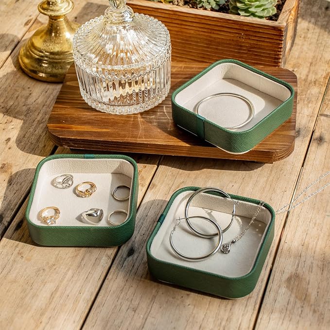 SANQIANWAN Set of 3 Small Stackable Jewelry Organizer Trays Mini Jewelry Drawer - Image 7