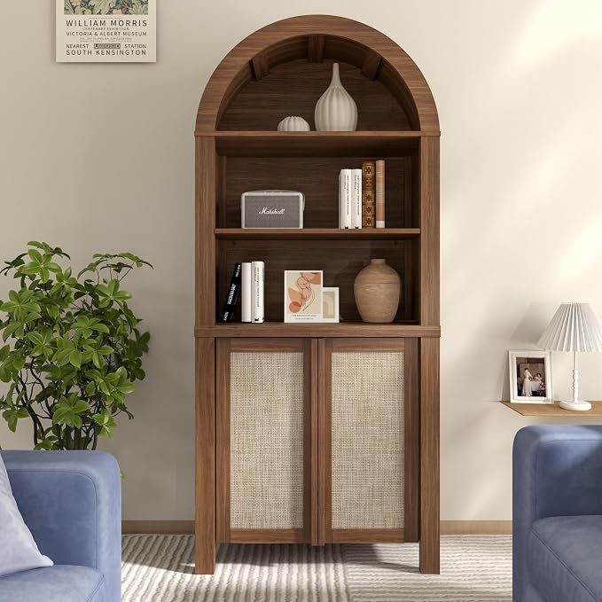 Yechen Arched Bookcase, 70.5" Tall Bookcase by Yechen