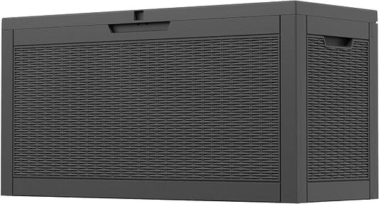 Outdoor Storage Box, 60 Gallon Outside Deck Box Waterproof, Resin Outdoor by NUNULAB