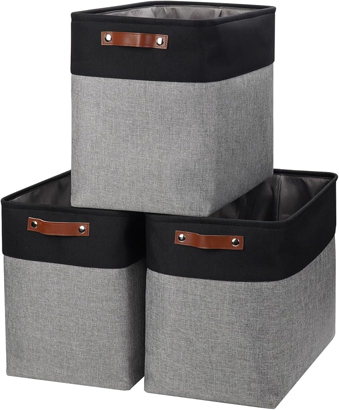 Large Fabric Storage Baskets | 50L Storage Bins, Decorative Linen Closet Baskets by Bagnizer