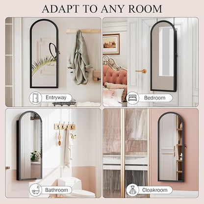 47in Tall Jewelry Cabinet Organizer, Arched Wall or Door Mounted Jewelry Armoire - Image 8