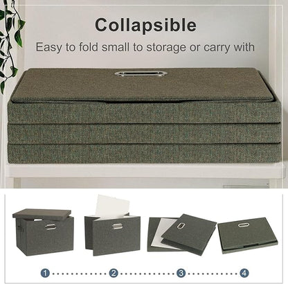 Large 17" 36 Quart Collapsible Stackable Storage Bins - Image 4