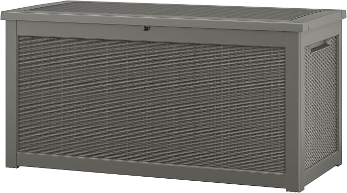NUNU LAB 300 Gallon Outdoor Storage Box, Resin Large Sturdy Deck Box, Backyard by NUNULAB