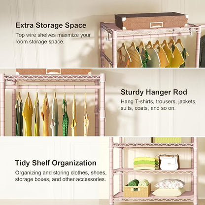 Ulif E1 Heavy Duty Closet Garment Rack, 6 Tiers Adjustable Metal Freestanding - Image 5