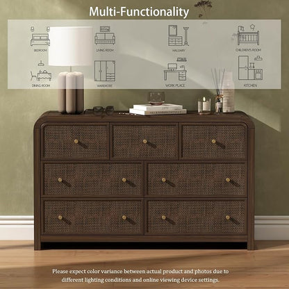 Oak&Sparrow 7 Drawer Dresser for Bedroom, Boho Chest of Drawers, Thickened - Image 7
