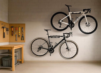 Bike Wall Mount Rack with Gear Hooks – Horizontal Bike Rack shelf- Bicycle - Image 8