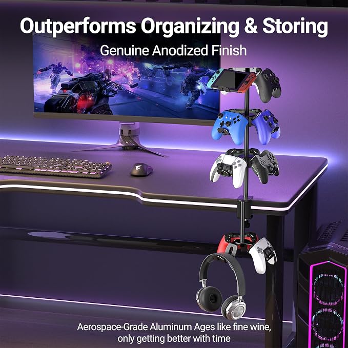 Aluminum Alloy Controller Holder 4 Layers Headphone Stand, Headset Holder & - Image 2