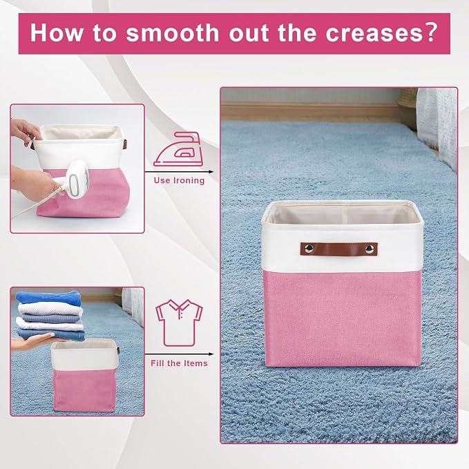 Collapsible Fabric Storage Cubes 11x11 Cube Storage Bins, 4 Pack Closet Baskets - Image 5