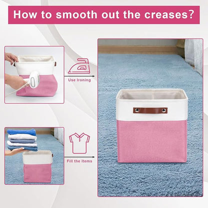Collapsible Fabric Storage Cubes 11x11 Cube Storage Bins, 4 Pack Closet Baskets - Image 5