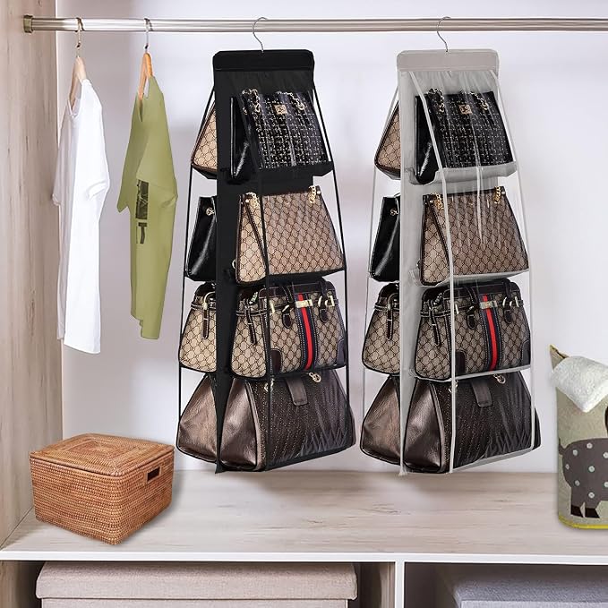 Lirex 8-Pocket Hanging Purse Organizer and 24 Pockets Scarf Organizer Bundle - Image 4