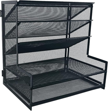 SETTFRFE Office Supplies Desk Organizer, Metal Desktop File Holder Organizer - Image 7