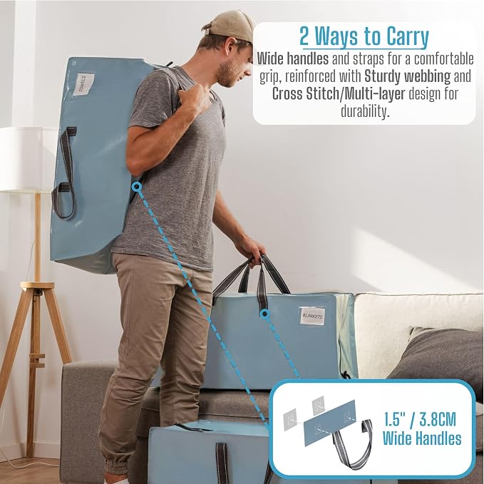 VENO 8 Pack Moving Bags w/Backpack Straps, Heavy Duty, Moving Boxes Alternative - Image 2