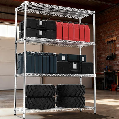 4 Tiers Shelf Metal Storage Shelves 2640 lbs Steel Storage Shelving Utility - Image 2