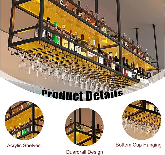 59IN Acrylic Ceiling Wine Glass Rack - Image 5