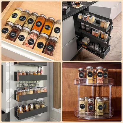 12Pcs Spice Jars with Label, 4oz Empty Square Seasoning Containers, Spice Jars - Image 7