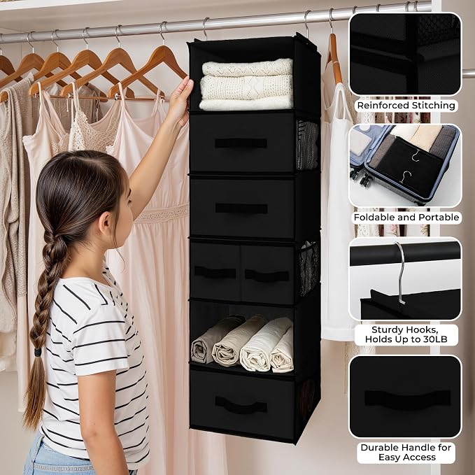 GRANNY SAYS Hanging Closet Organizer 6 Shelves, Closet Organization and Storage - Image 4