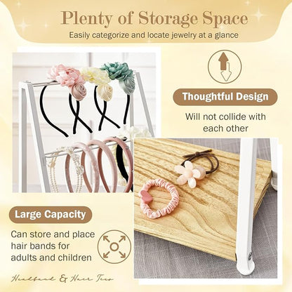 Headband Holder Organizer Metal 2-Tier Display Stand - Image 4