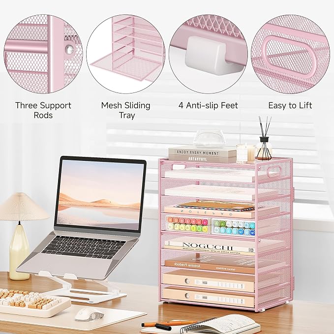 Subekyu 9 Tier Paper Letter File Tray Organizer - Image 6