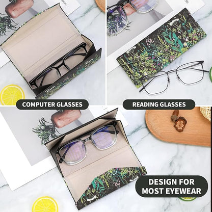 Foldable Glasses Case, Magnetic PU Leahter Sunglasses Case, Cute Hard Shell - Image 2