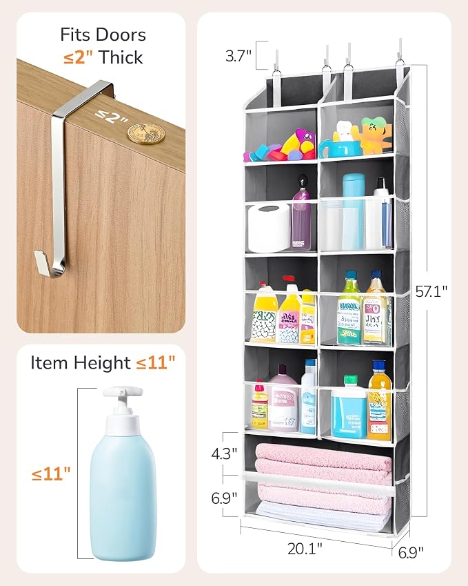 ULG Over the Door Organizer, 5-Tier Extra Large Hanging Storage - Image 8
