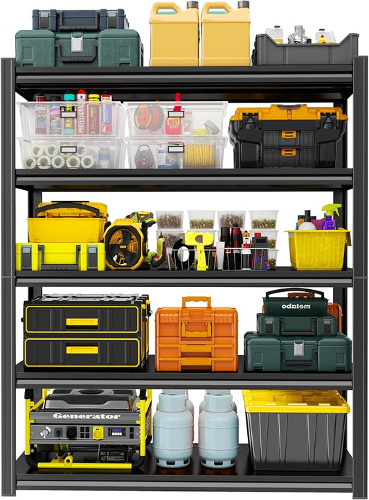 Storage Shelves, Garage Metal Shelving Unit, Adjustable, Double-Layer Column by Beaunatixx