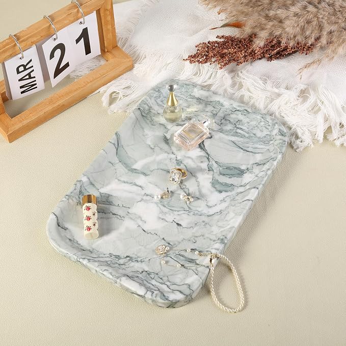 Vanity Tray, Marble Bathroom Tray Countertop, Decorative Dresser Organizer - Image 6