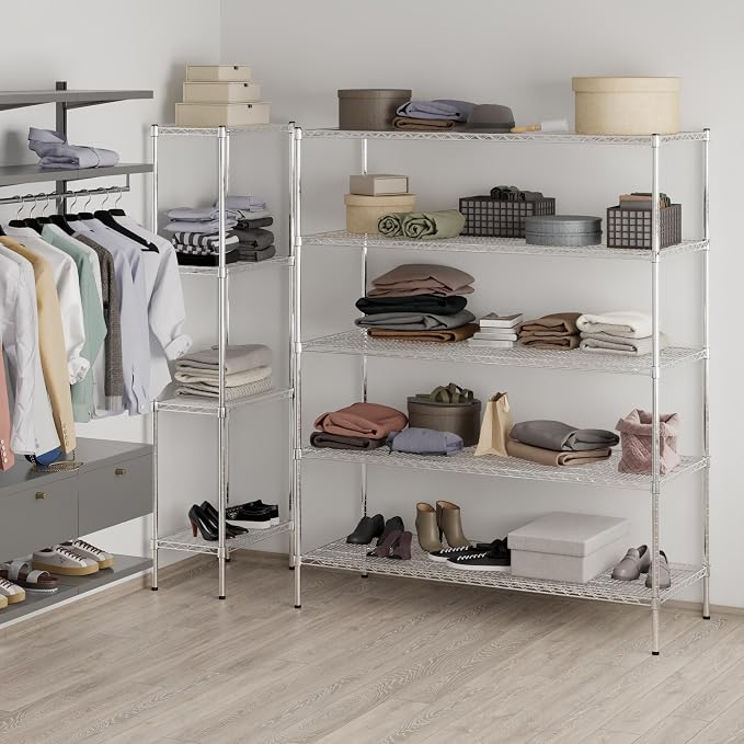 24" Deep x 60" Wide x 74" Height Wire Shelving Kit | 5-Tier | NSF Commercial - Image 7