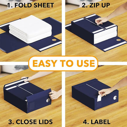 SpaceAid 4 Pack Bed Sheet Organizers and Storage, Foldable Sheet Organizer - Image 3
