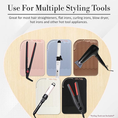 Vanity Accessories Heat Resistant Mat – Silicone Flat Iron & Curling Iron Holder - Image 7