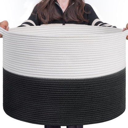 INDRESSME Large Cotton Rope Baskets by INDRESSME