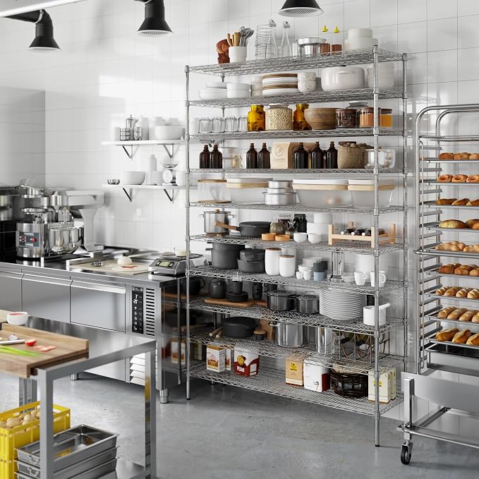 18" Deep x 60" Wide x 96" Height Wire Shelving Kit | 10-Tier | NSF Commercial - Image 7