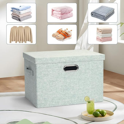 Large 17" 36 Quart Collapsible Stackable Storage Bins - Image 6