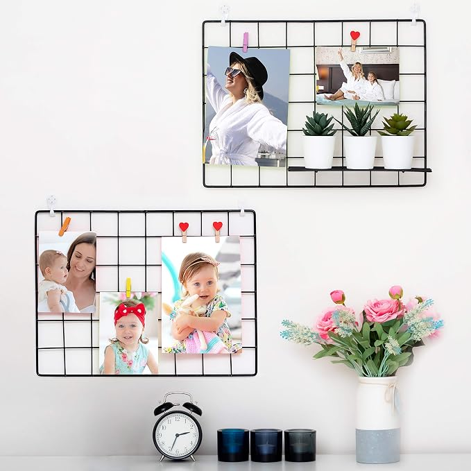 2 Pack Wire Wall Grid Panel | Photos & Pictures Display Grid Wall Panels | Black by Odoxia