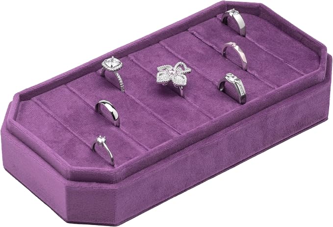 Velvet Ring Organizer Display Tray Jewelry Box Earring Holder Case - Image 4