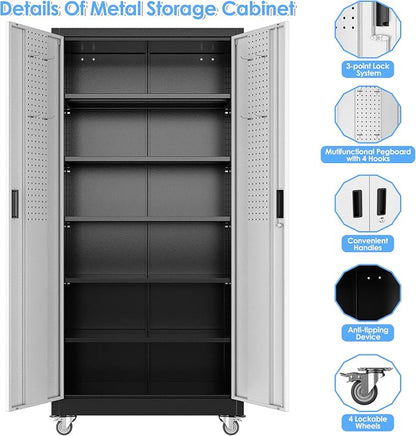 Upgraded Wide & Deep Metal Garage Storage Cabinet - Image 6