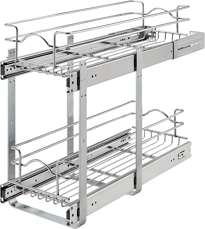 Rev-A-Shelf 2-Tier Kitchen Cabinet Pullout Shelf and Drawer Organizer Slide Out by Rev-A-Shelf