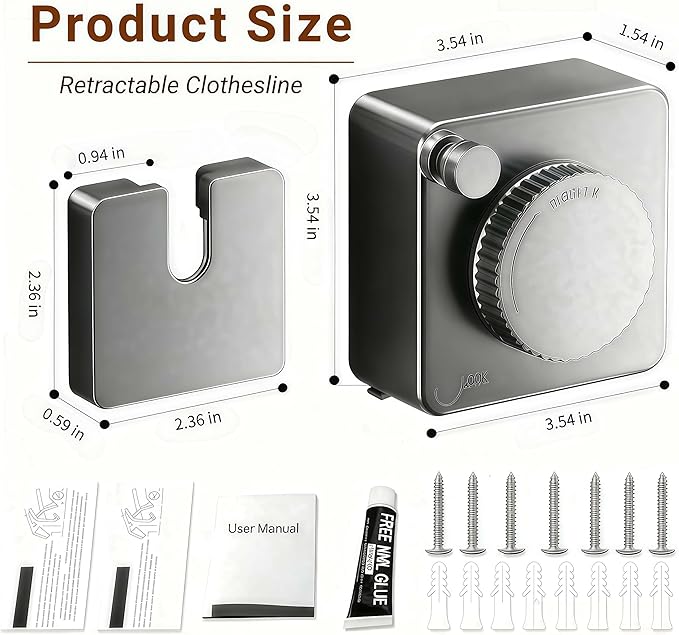 Retractable Clothesline Indoor & Outdoor – 16.8 Ft Non-Sagging Heavy-Duty - Image 8