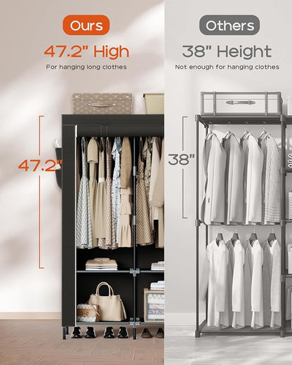 Portable Closet, 34 Inch Large Capacity Wardrobe Closet - Image 3