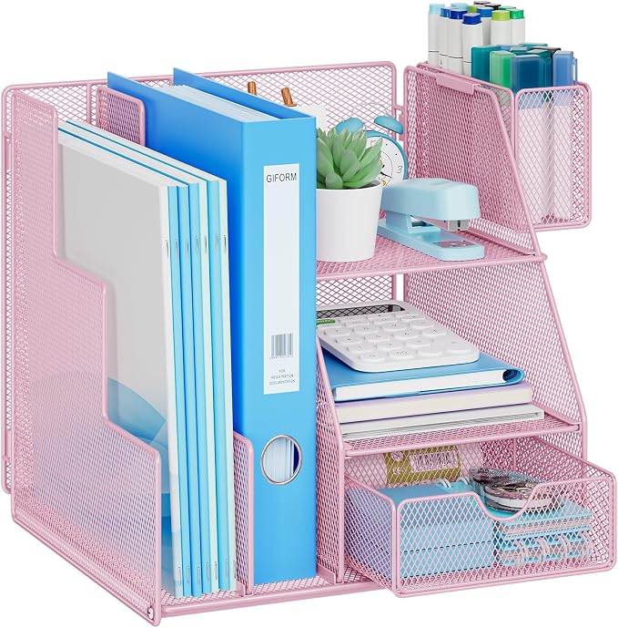 Marbrasse Desk Organizer and Accessories, 3-Tier File Organizer by Marbrasse