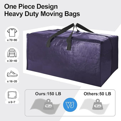 6 Pack Heavy Duty Extra Large Moving Bags W/Backpack Straps - Image 5