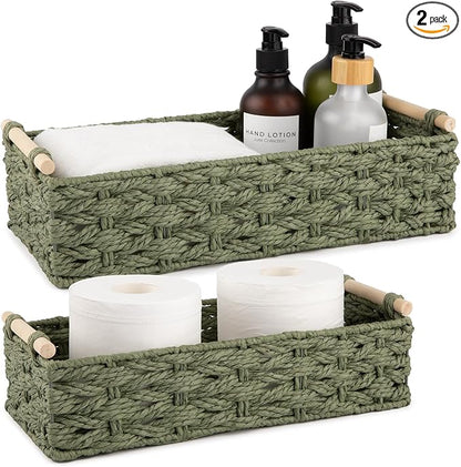 OIAHOMY Toilet Paper Baskets Handmade Paper Rope Decorative Wicker Storage Tank by MasterofSpaceOptimization