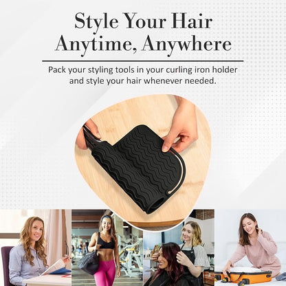Vanity Accessories Heat Resistant Mat – Silicone Flat Iron & Curling Iron Holder - Image 7
