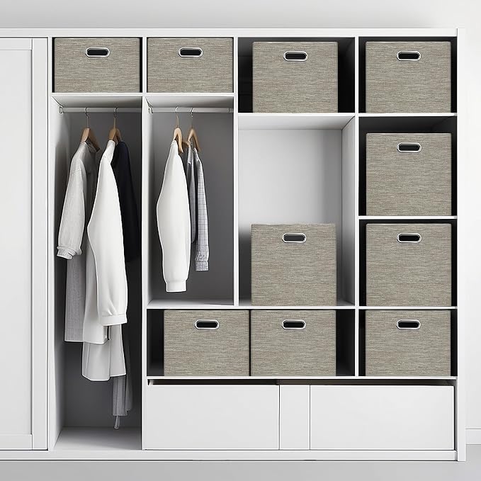 Posprica 15.12"x12.13"x12.01" Storage Cube Bins, Linen Decorative Closet - Image 5