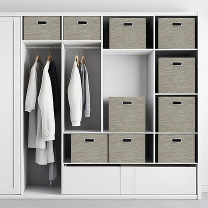 Posprica 15.12"x12.13"x12.01" Storage Cube Bins, Linen Decorative Closet - Image 5