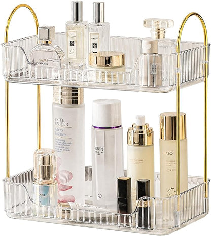 2 Tier Bathroom Organizer Countertop Makeup Perfume Tray Skincare Organizer by AKINBAS