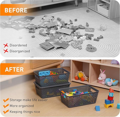 Plastic Storage Baskets With Lid, Storage Bins - Image 5
