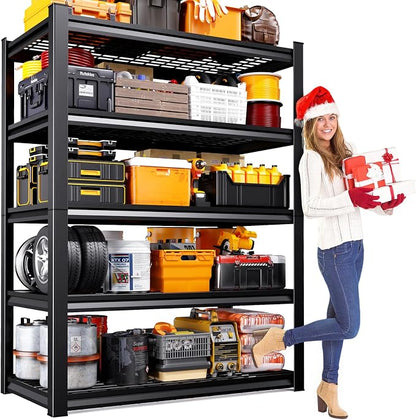71" H Garage Shelving Heavy Duty 5-Tier Storage Shelves, Adjustable Metal by Unknown